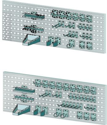 Perforated panels/keyhole hooks