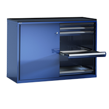 Drawer cabinets with sliding doors